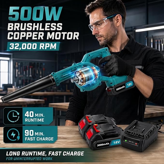 Professional cordless leaf blower set